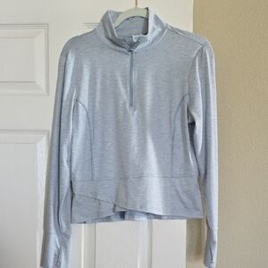 Stylish Light Gray Quarter-Zip Top